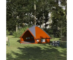 Teepee palapinė 4-iems asmenims su stogu Pilka ir oranžinė