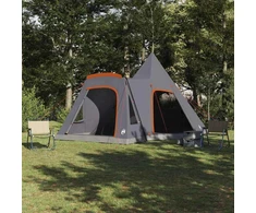 Teepee palapinė 5 žmonėms Pilka ir oranžinė 545 x 450 x 295 cm