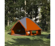 Teepee palapinė 8 asmenims Pilka ir oranžinė 490 x 410 x 210 cm