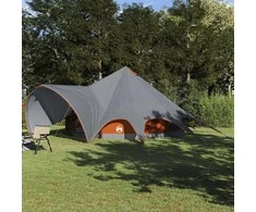 Teepee palapinė 9 žmonėms Pilka ir oranžinė 502 x 502 x 297 cm