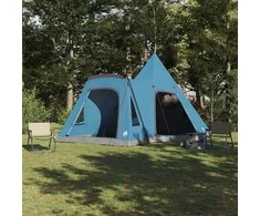 Teepee palapinė 5 žmonėms su stogu Mėlyna 545 x 450 x 295 cm
