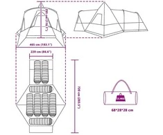 Teepee palapinė 8 asmenims 8 asmeniui Mėlyna