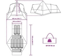 Teepee Palapinė 8 Asmenims 8 asmeniui Žalia