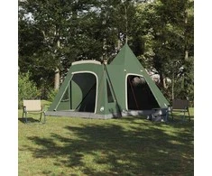 Teepee palapinė 5 žmonėms su stogu Žalia 545 x 450 x 295 cm