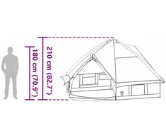 Teepee palapinė 8 asmenims 8 asmeniui Žalia ir balta