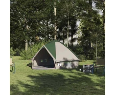 Teepee palapinė 4 asmenims Žalia ir Pilka 388 x 320 x 169 cm