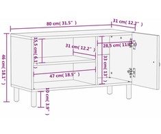 TV staliukas Televizoriaus spintelė, 80x31x46cm, mango medienos masyvas