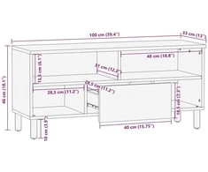 Televizoriaus spintelė Akacijos ruda apdaila 100 x 33 x 46 cm