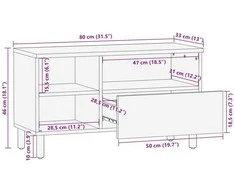 Televizoriaus spintelė Akacijos ruda apdaila 80 x 33 x 46 cm