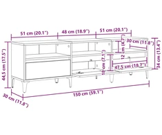 TV staliukas Televizoriaus spintelė 150 x 30 x 45 cm Amatininkų ąžuolas