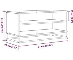 TV staliukas Televizoriaus spintelė, ąžuolo, 91x40x46cm, mediena ir metalas