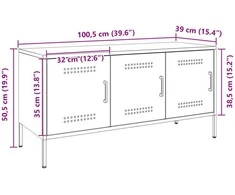 TV staliukas Televizoriaus spintelė, balta, 100,5x39x50,5cm, plienas