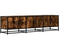 TV staliukas Televizoriaus spintelė, dūminė, 150x35x41cm, mediena ir metalas