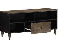 TV staliukas Televizoriaus spintelė, juoda, 100x33x46cm, mango masyvas