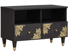 Televizoriaus spintelė Juoda 70 x 33 x 46 cm Kietas mango medis