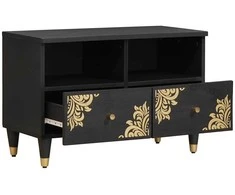 Televizoriaus spintelė Juoda 70 x 33 x 46 cm Kietas mango medis