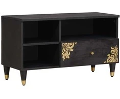Televizoriaus spintelė Juoda 80 x 33 x 46 cm Kietas mango medis