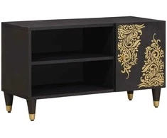 Televizoriaus spintelė Juoda 80 x 33 x 46 cm Kietas mango medis