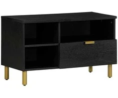 televizoriaus spintelė Juoda 80x33x46 cm Engineered Wood