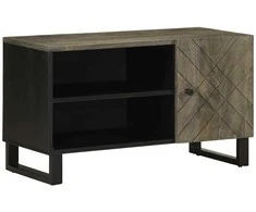 Televizoriaus spintelė, juoda, 80x33x46cm, mango masyvas