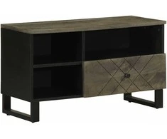 Televizoriaus spintelė, juoda, 80x33x46cm, mango masyvas