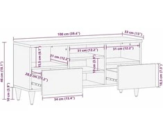 Televizoriaus spintelė Juodas ir auksinis 100 x 33 x 46 cm