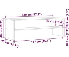 TV staliukas Televizoriaus spintelė, medienos, 120x40x40cm, med. drož. plok.