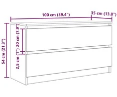 TV staliukas Televizoriaus spintelė, pilka ąžuolo, 100x35x55cm, mediena