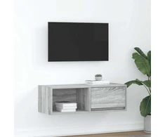TV staliukas Televizoriaus spintelė, pilka ąžuolo, 80x31x25,5 cm, mediena