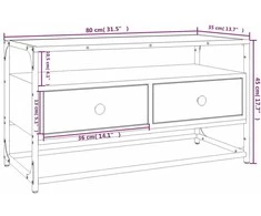 TV staliukas Televizoriaus spintelė, pilka ąžuolo, 80x35x45cm, mediena