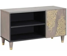 Televizoriaus spintelė Pilka 80 x 33 x 46 cm Kietas mango medis