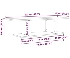 TV staliukas TV spintelių komplektas 103 x 30 x 26,5 cm Ruda