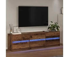 TV staliukas TV vienetai 180 x 34 x 50 cm Senovinis medis Apdirbta mediena