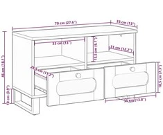 Televizoriaus spintelė Ruda 70 x 33 x 46 cm Kietas mango medis