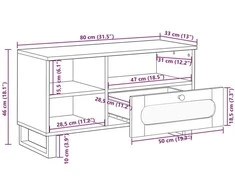 Televizoriaus spintelė Ruda 80 x 33 x 46 cm Kietas mango medis