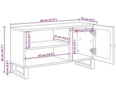 Televizoriaus spintelė Ruda 80 x 33 x 46 cm Kietas mango medis