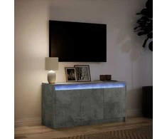 TV staliukas Televizoriaus spintelė su LED, betono, 100x34x50cm, mediena