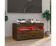 TV staliukas Televizoriaus spintelė su LED, dūminio ąžuolo, 75x35x40cm