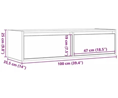 TV staliukas Televizoriaus spintelė su LED, pilka ąžuolo, 100X35,5x25 cm