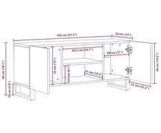 Televizoriaus spintelė Ruda 105 x 33 x 46 cm Kietas mango medis