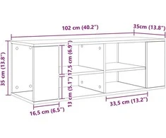 TV staliukas TV spintelių komplektas Senovinis medis 102 x 35 x 35 cm