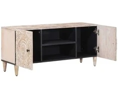 Televizoriaus spintelė su saugykla Balta 105 x 33,5 x 46 cm