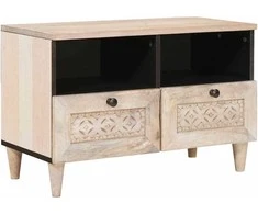 TV vienetai su stalčių Balta 70 x 33 x 46 cm Apdirbta mediena