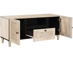 TV vienetai su stalčių Balta 105 x 33 x 46 cm Apdirbta mediena