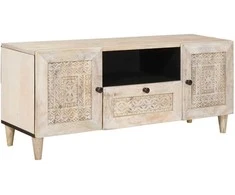 TV vienetai su stalčių Balta 105 x 33 x 46 cm Apdirbta mediena