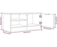 TV staliukas Televizoriaus spintelės, 2vnt., pilkos, 80x35x36,5cm, mediena