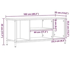 TV staliukas Televizoriaus spintelė 102 x 35 x 45 cm Amatininkų ąžuolas