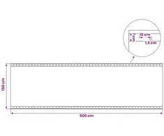 Tent su kilpom 2 vnt. Žalia 1,5 x 5 m 260 gsm PE