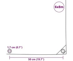 Tentas, žalios spalvos, 650g/m², 6x8m