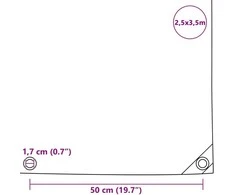 Tentas, mėlynas, 650 g/m², 2,5x3,5 m